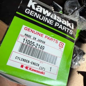 Kawasaki TE059D cylinder block detail view bore surface porting