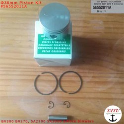 Oleo-Mac BV300 Genuine Piston Kit 36mm OEM 56552011 EMak BV270 EFCO SA2700 SA3000 WP30 MP2700 MP3000 Blower Water Pumps rings Pin clips Assy