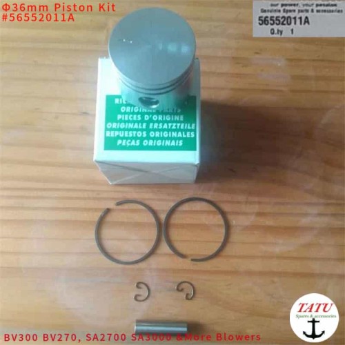 Oleo-Mac BV300 Genuine Piston Kit 36mm OEM 56552011 EMak BV270 EFCO SA2700 SA3000 WP30 MP2700 MP3000 Blower Water Pumps rings Pin clips Assy