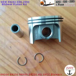ORIGINAL PISTON KIT 50mm 4282-030-2005 4282-030-2003 STIHL BR500 BR550 BR600 BR700 64.8CC  BACKPACK LEAF BLOWER COMPLETE OEM RINGS CLIPS PIN ASSEMBLY