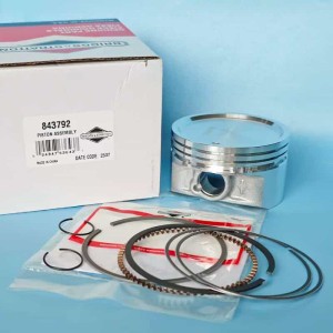 Briggs and Stratton 843792 piston set detail view rings wrist pin circlips included